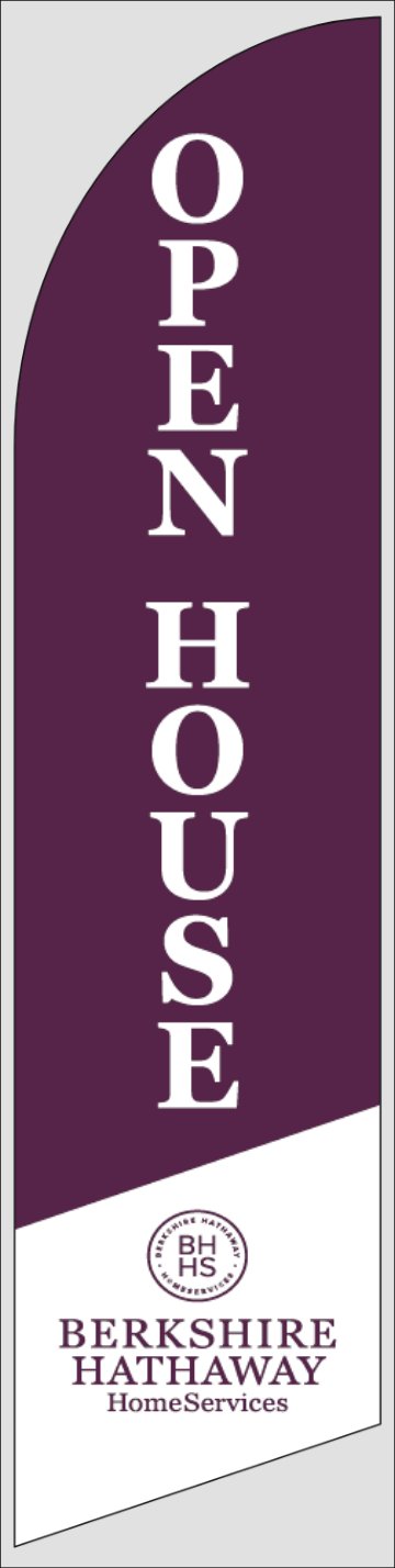 Picture of Open House W/Logo (Cabernet) - 12ft x 2.5ft Feather Flag