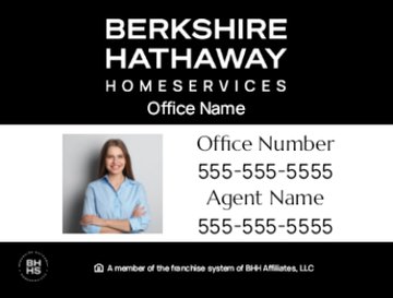 Picture of DBA, Office Number, Agent Name, Agent Phone #, and Agent Photo - Black and White - 18" x 24"