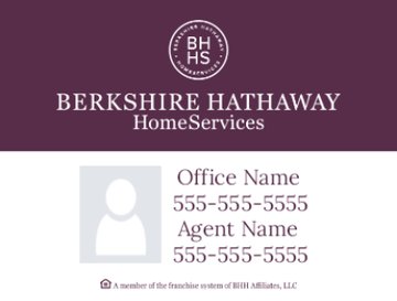 Picture of DBA, Office Number, Agent Name, Agent Phone #, and Agent Photo - White Back - 18" x 24"