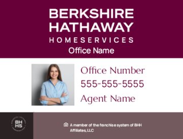 Picture of DBA, Office Number, Agent Name, and Agent Photo -  White Background - 18" x 24"