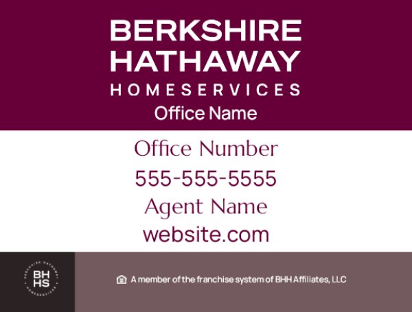 Picture of DBA, Office Number, Agent Name, and Website - White Background - 18" x 24"