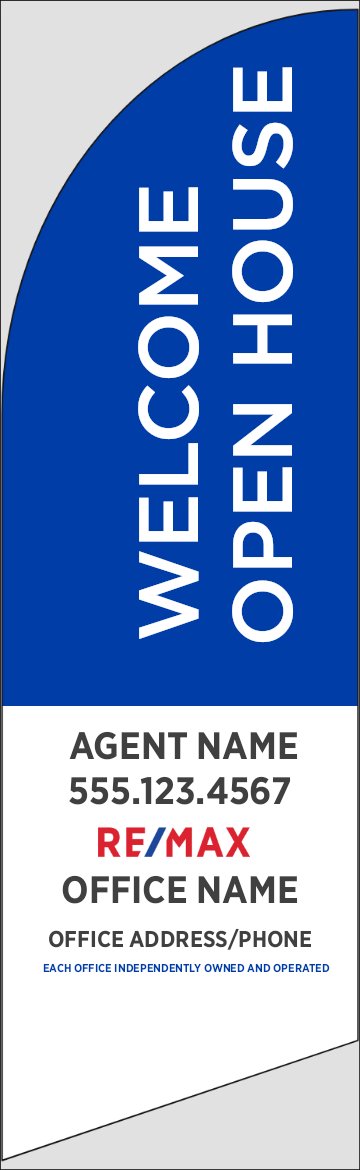 Picture of Blue Welcome Open House, Customizable - 10ft x 2.5ft Feather Flag
