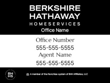 Picture of DBA, Office Number, Agent Name, and Agent Number - Black and White - 18" x 24"