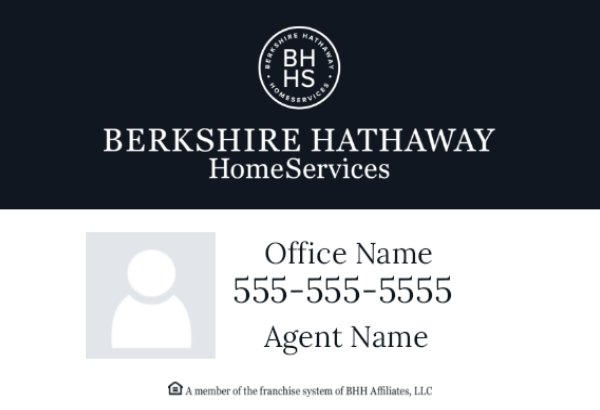Picture of Design for DBA, Office Number, Agent Number, and Photo - Black Background - 12" x 18"