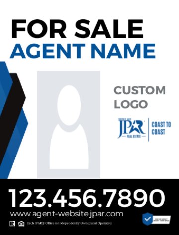 Picture of Agent Photo and Team Logo Vertical Sign - 24" x 18"