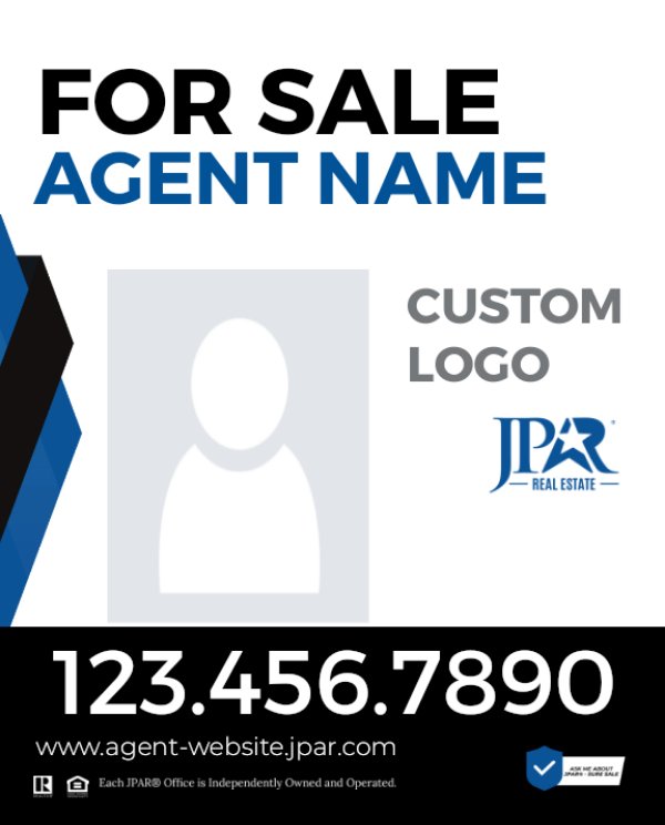 Picture of Agent Photo and Team Logo Vertical Sign - 30"x24"