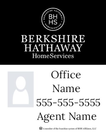 Picture of DBA, Office Number, Agent Name, and Agent Photo -  Black and White - 30" x 24"