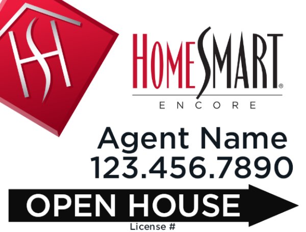 Picture of 18 x 24 Open House Agent Directional - Encore (Double Sided)