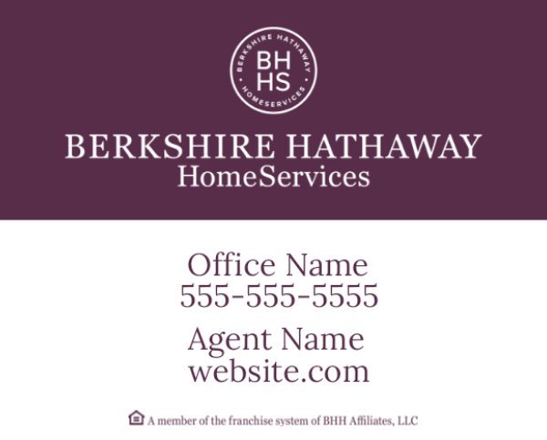 Picture of DBA, Office Number, Agent Name, and Website - White Background - 24" x 30"