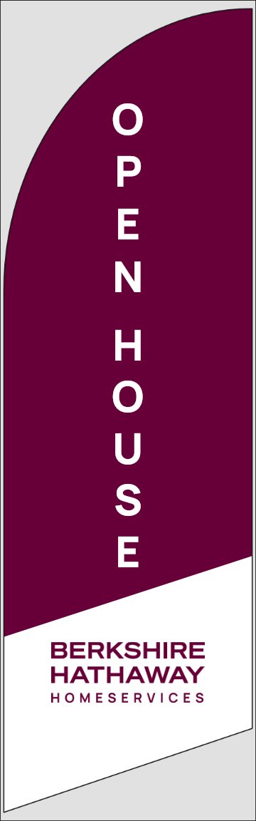 Picture of Open House W/Logo (Cabernet) - 8ft x 2ft Feather Flag