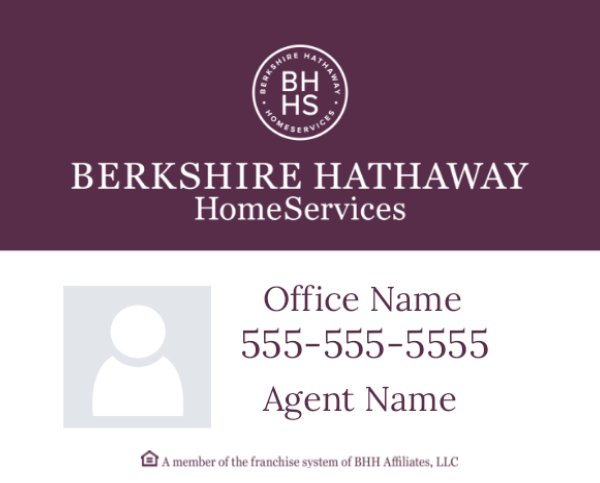 Picture of DBA, Office Number, Agent Name, and Agent Photo -  White Background - 24" x 30"