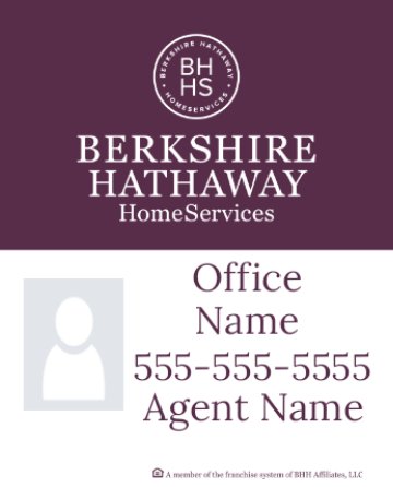 Picture of DBA, Office Number, Agent Name, and Agent Photo -  White Background - 30" x 24"