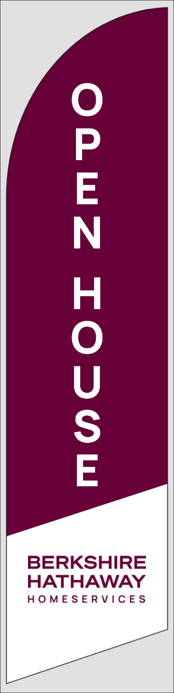 Picture of Open House W/Logo (Cabernet) - 12ft x 2.5ft Feather Flag