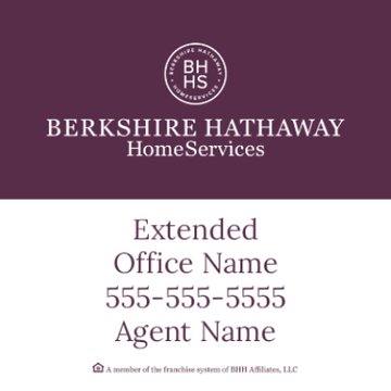 Picture of Extended DBA, Office Number, and Agent Name - White Background - 24" x 24"