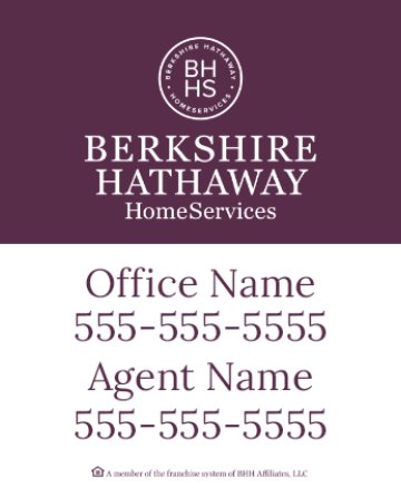 Picture of DBA, Office Number, Agent Name, and Agent Number - White Background - 30" x 24"